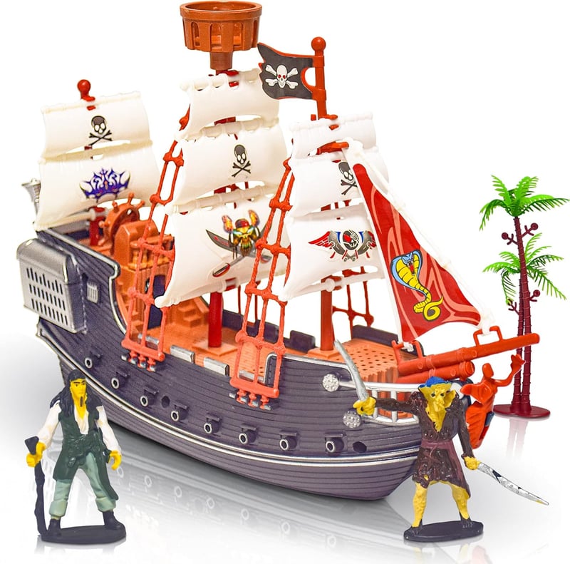 Pirate Boat Playset with Figures - Fun Toy for Kids Ages 3+
