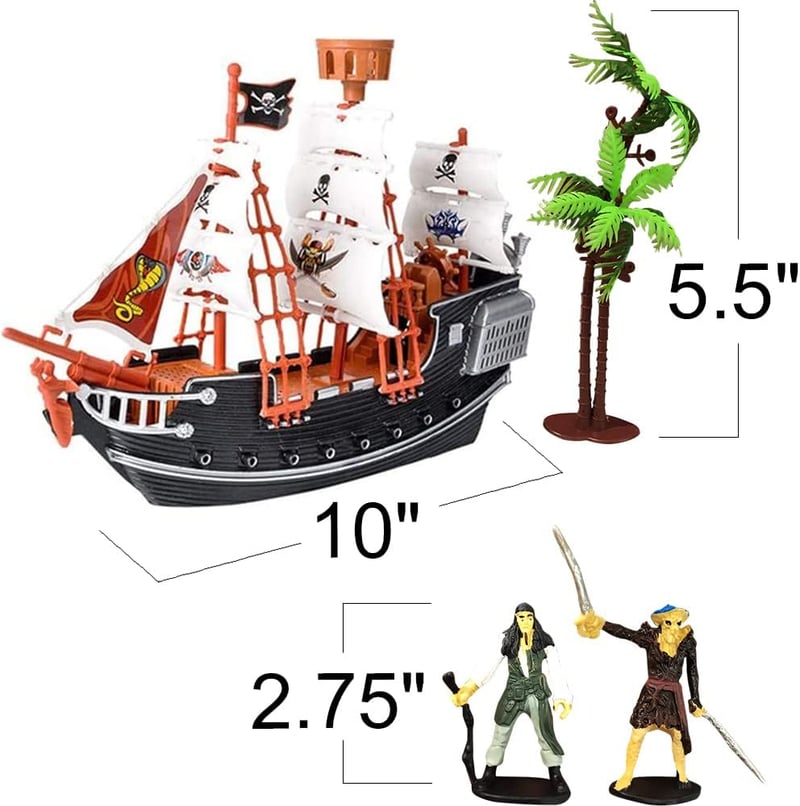 Pirate Boat Playset with Figures - Fun Toy for Kids Ages 3+