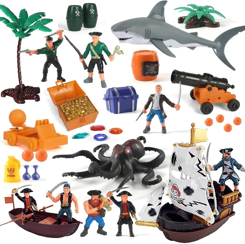 Pirate Adventure Playset with 50 Action Figures and Boat