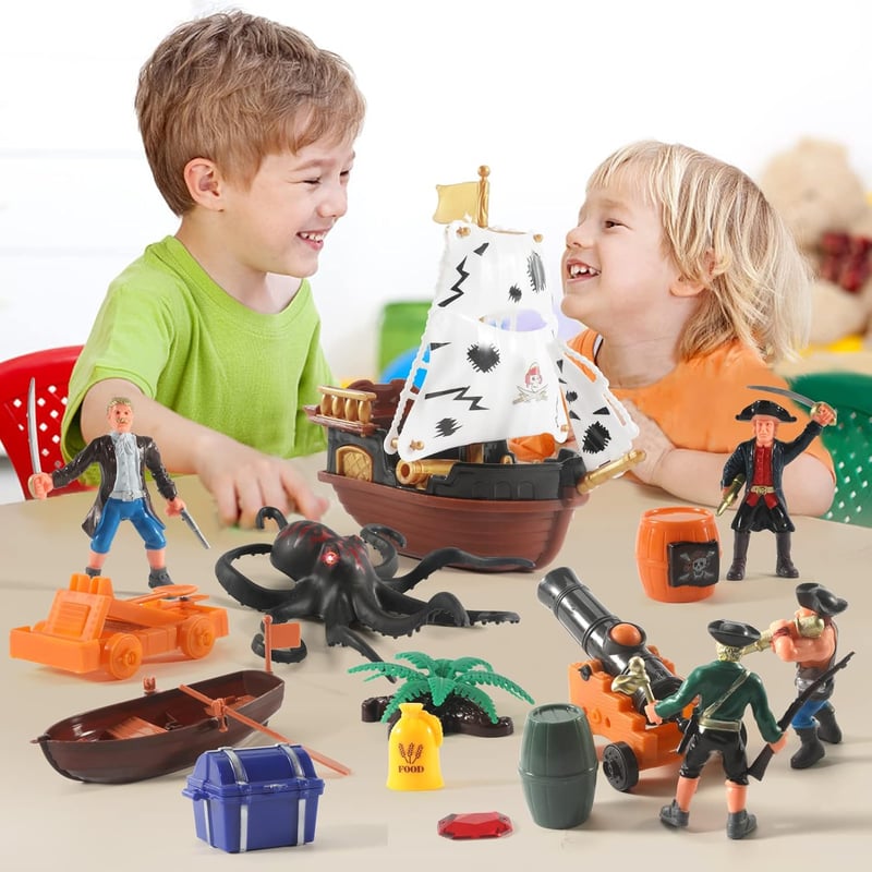 Pirate Adventure Playset with 50 Action Figures and Boat
