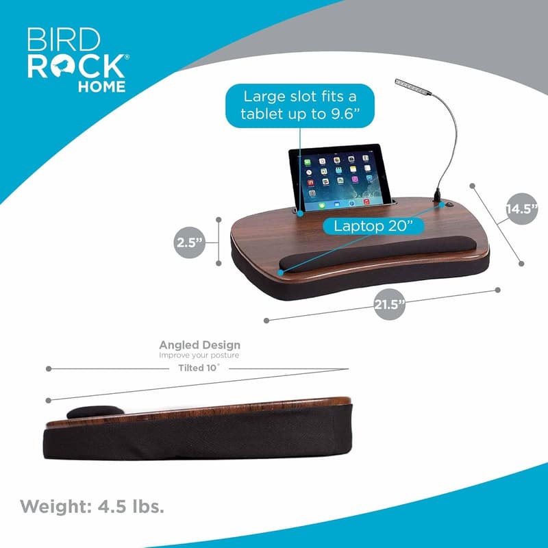 Portable Memory Foam Lap Desk for Laptops & Tablets - Black