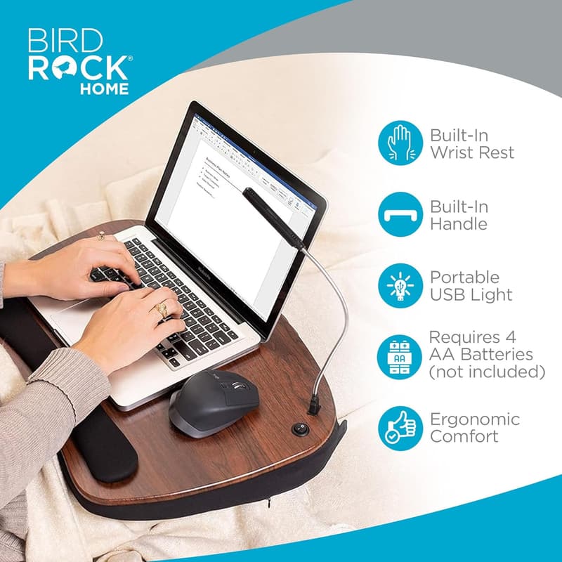 Portable Memory Foam Lap Desk for Laptops & Tablets - Black