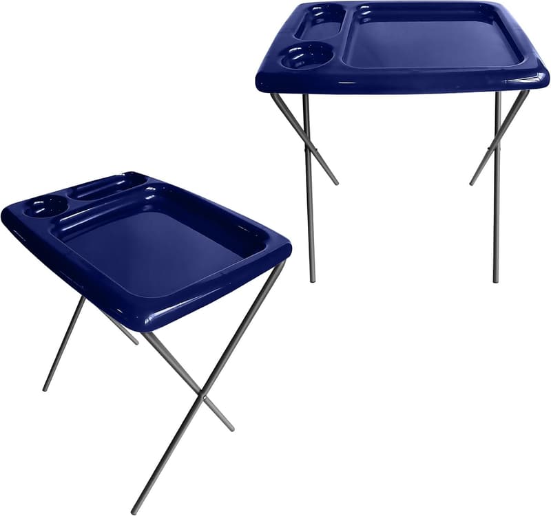 Portable Folding Tray Tables Set of 2 - Flag Blue