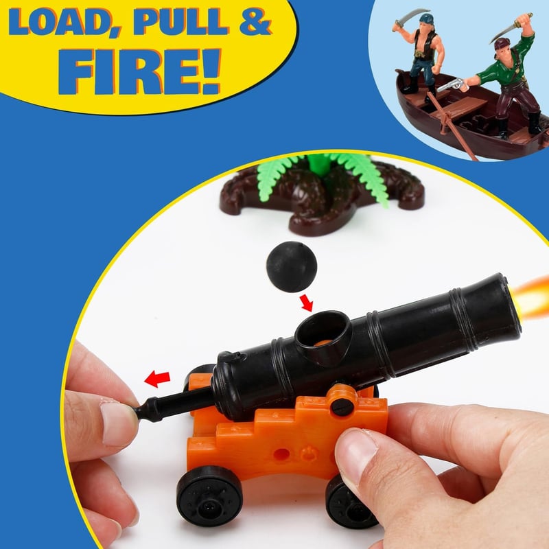 Pirate Action Figures Playset with Ship and Treasure Chest