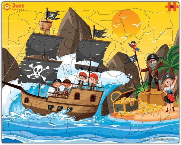 Pirate Jigsaw Puzzle - 56 Educational Pieces for Kids Ages 4-6