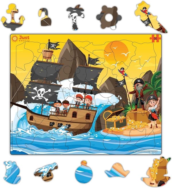 Pirate Jigsaw Puzzle - 56 Educational Pieces for Kids Ages 4-6