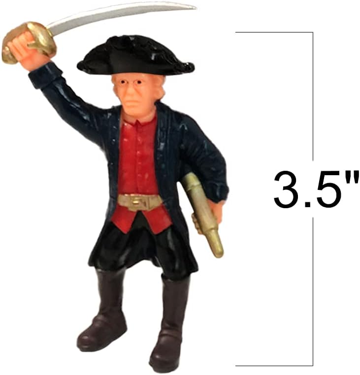 Pirate Action Figures Playset - 8 Poses for Kids Ages 3-7