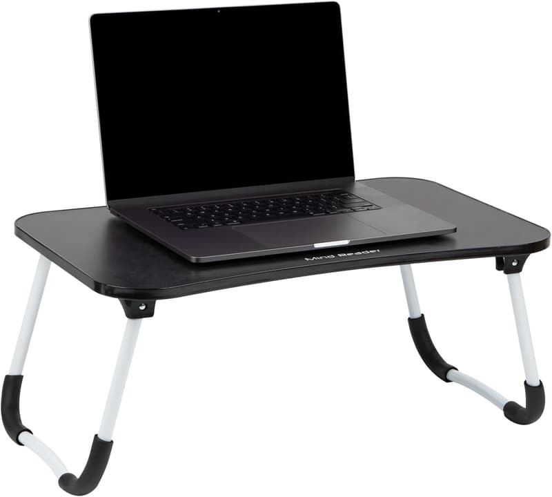 Portable Black Lap Desk with Folding Legs and MDF Surface