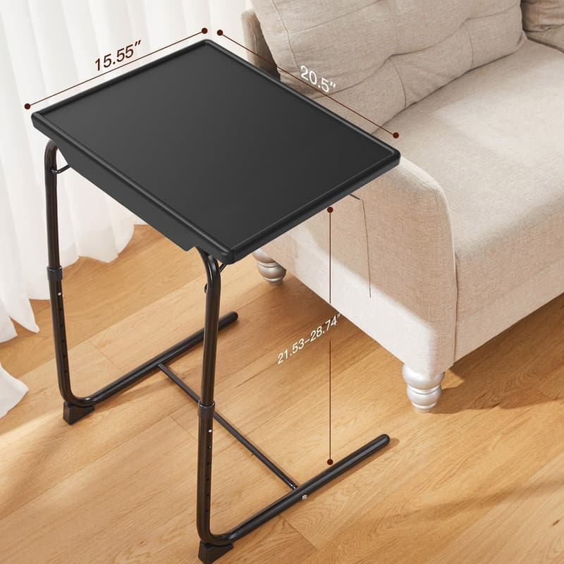 Folding Adjustable TV Tray Table with Height & Tilt Features