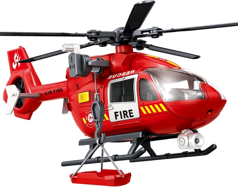 Firefighter Helicopter Toy with Lights & Sound for Kids