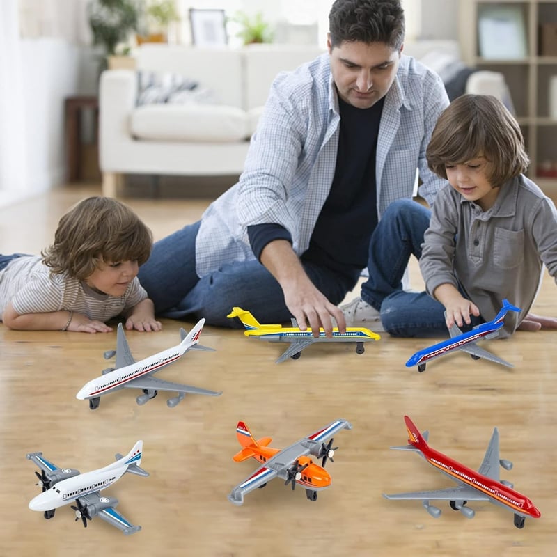 Diecast Airplane Toy Set - 6 Pack for Boys, Ages 3-12