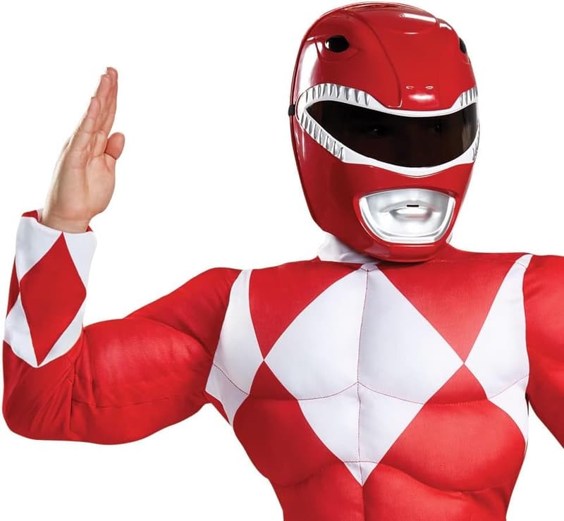 Official Power Rangers Red Ranger Muscle Costume with Mask