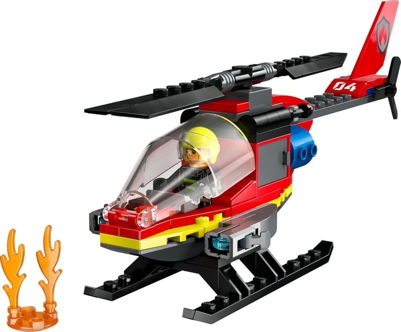 LEGO City Fire Rescue Helicopter Building Set for Kids Ages 5+