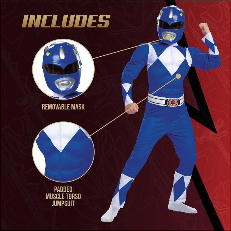 Boys Blue Ranger Costume for Dress-Up Play