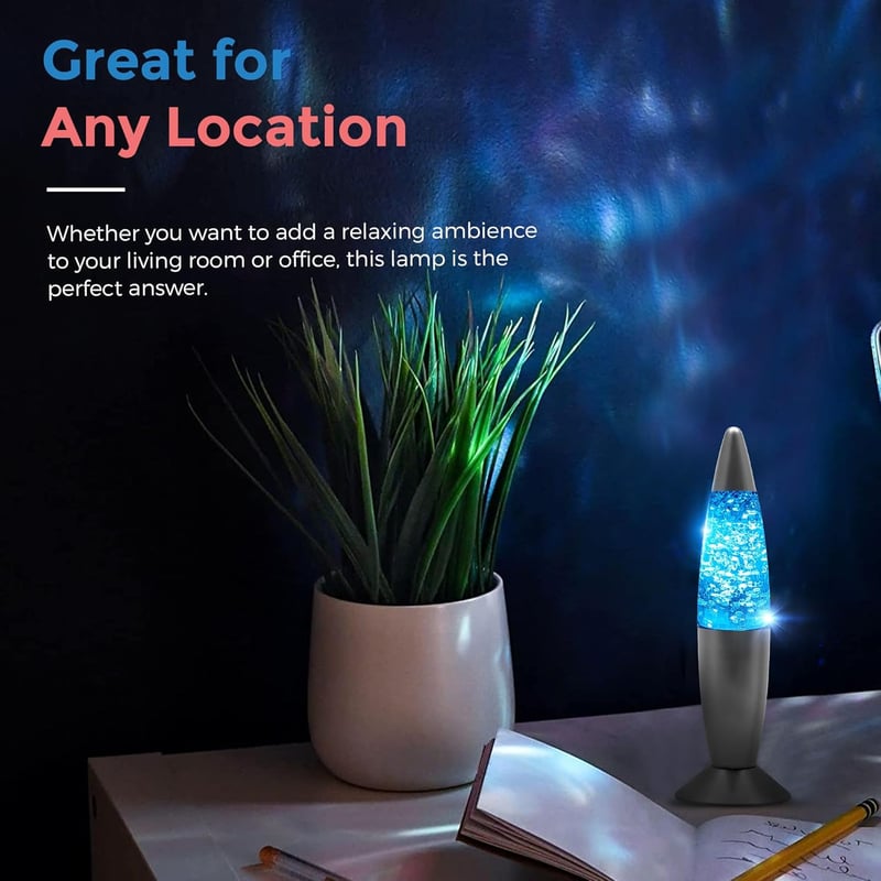 Color Changing Mini Glitter Lamp Night Light for Kids - 7.5 Inch