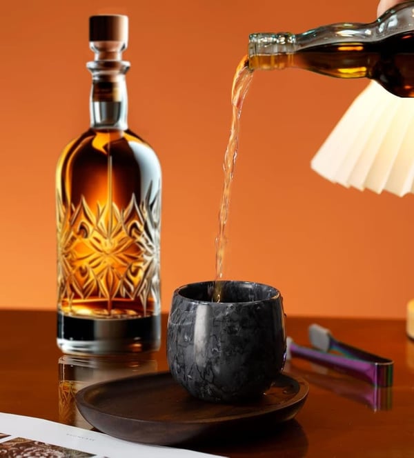 Personalized Marble Whiskey Glass for Father's Day Gift