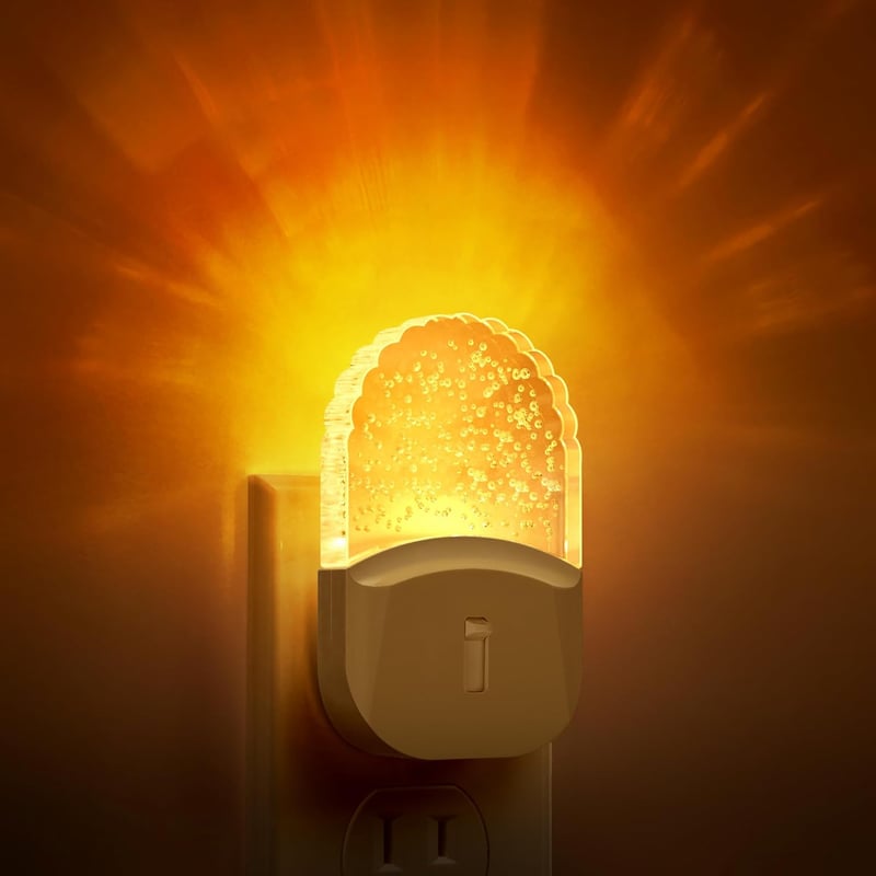 Warm Amber LED Night Lights with Dusk to Dawn Sensor (2-Pack)