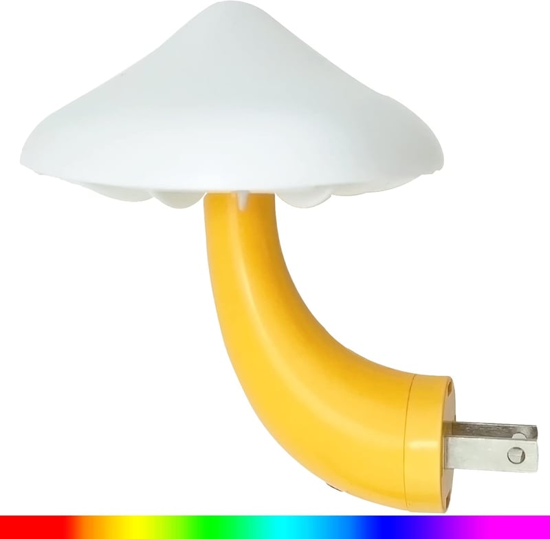Color Changing Mushroom LED Night Light - Cute Plug-in Lamp