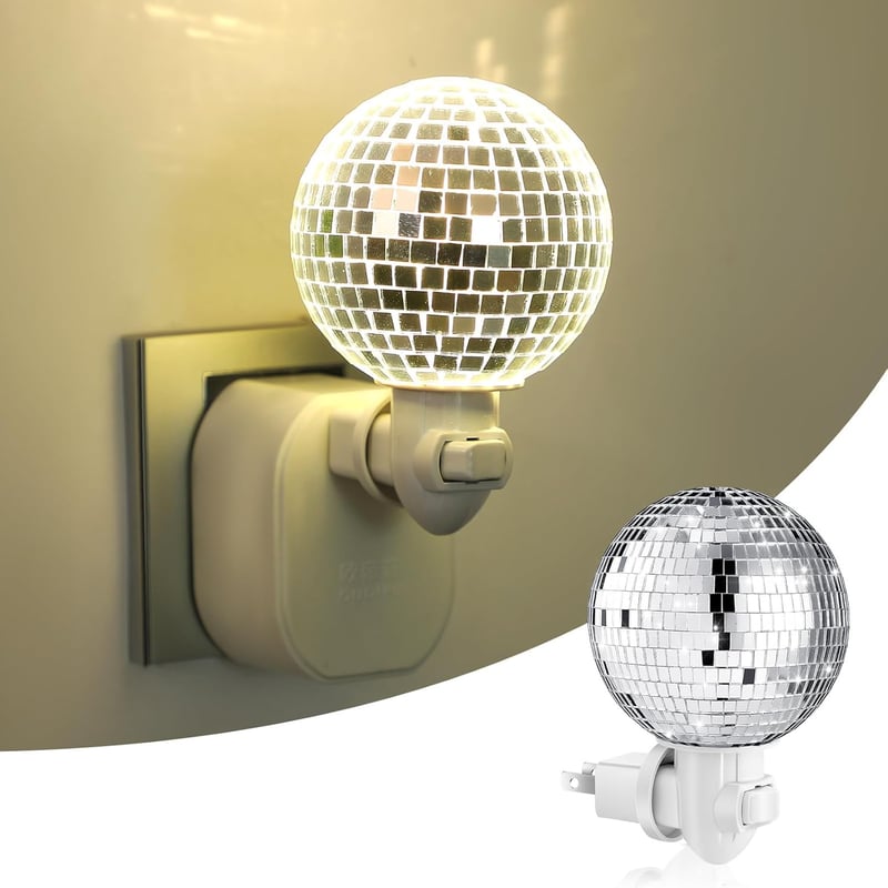 Disco Ball Night Light - LED Mirror Lamp for Home Decor