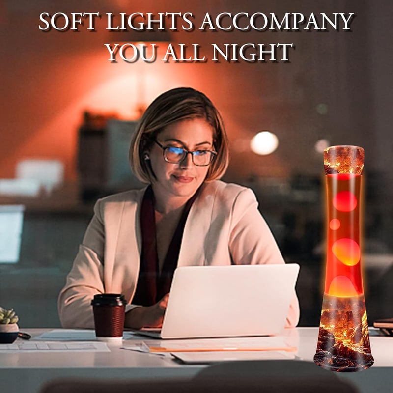 16-Inch Volcano Lava Lamp with Orange Liquid – Home Decor Night Light
