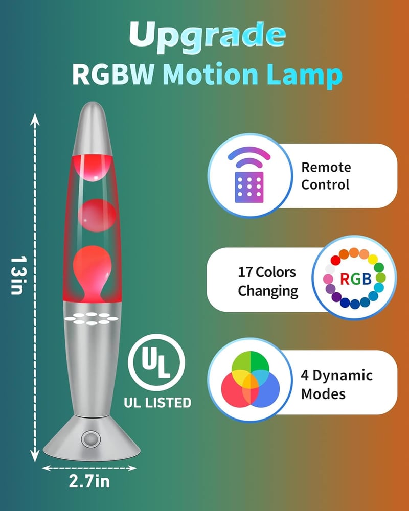 Color-Changing LED Motion Lamp with Remote - 13.5