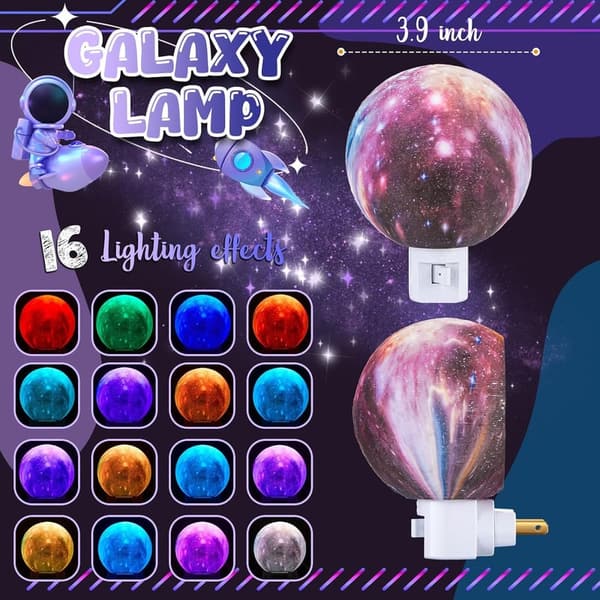 Galaxy Moon Night Lamp with 16 Colors - Perfect for Kids' Birthday Decor