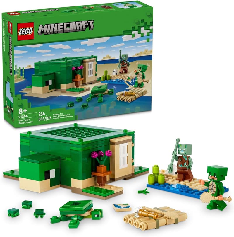 LEGO Minecraft Turtle Beach House Building Set for Kids