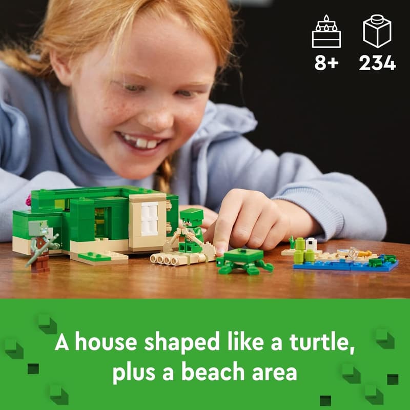 LEGO Minecraft Turtle Beach House Building Set for Kids