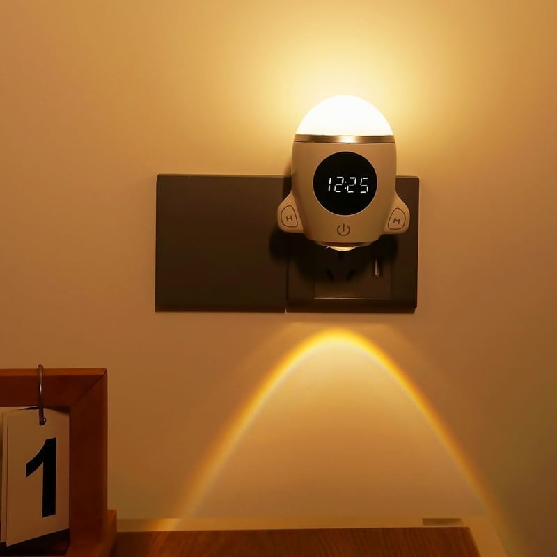 Rocket LED Night Light with Remote & Rechargeable Battery for Kids