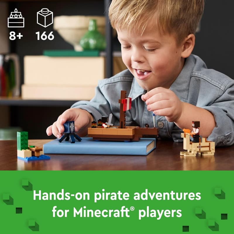 LEGO Minecraft Pirate Ship Voyage Playset for Kids