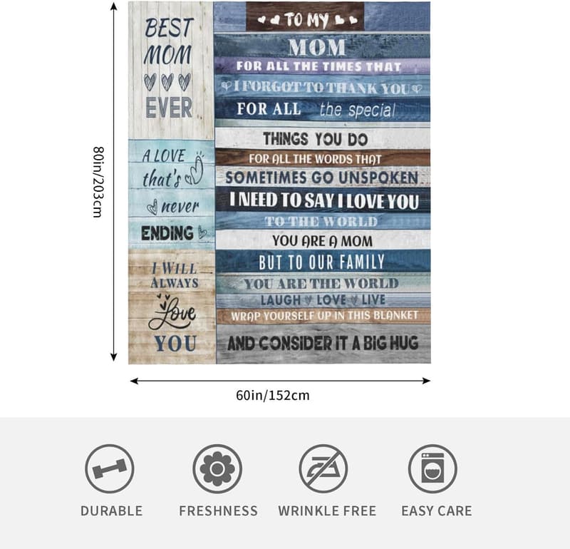 Mother's Day Soft Flannel Throw Blanket Gift for Mom (60x80)
