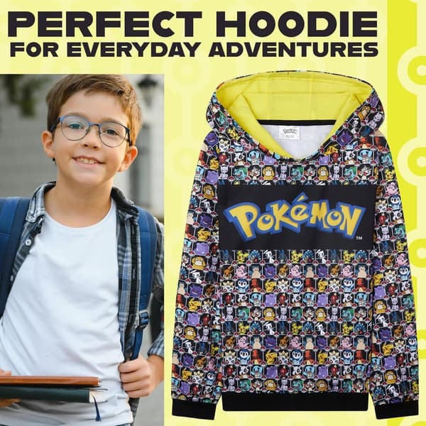 Pikachu Hoodie for Boys - Anime Pullover Sweatshirt