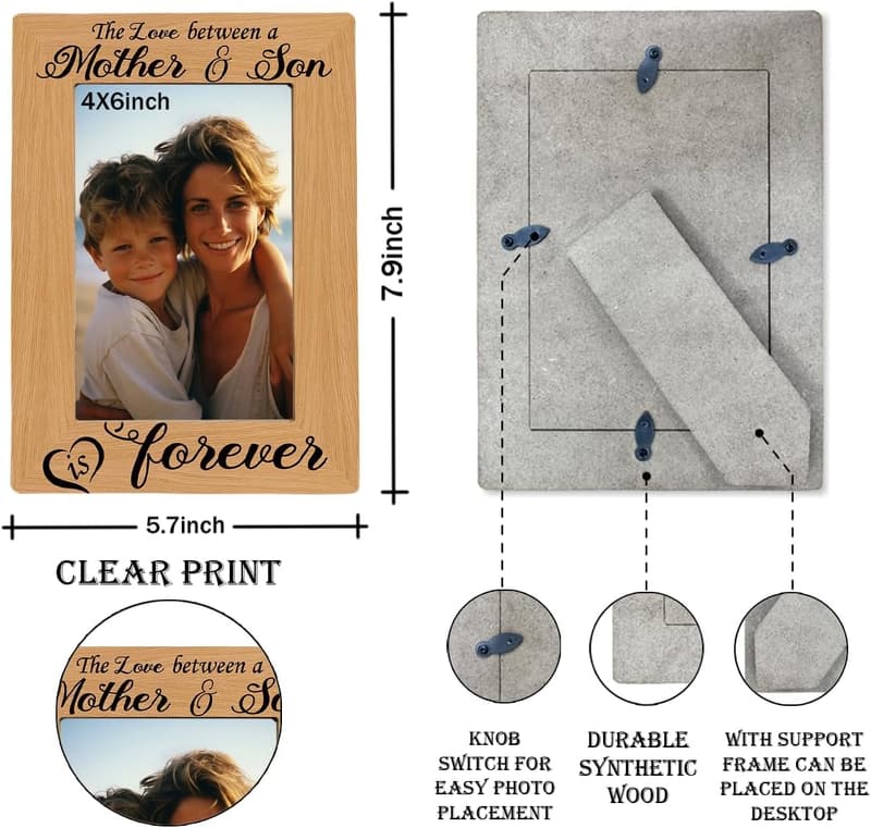 Mother's Day Photo Frame - Wooden 4x6 Inches for Mom