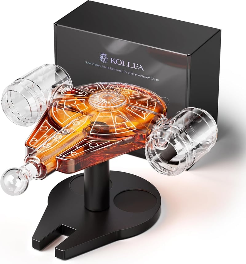 Galaxy Spaceship Whiskey Decanter Set - Unique Gift for Dad