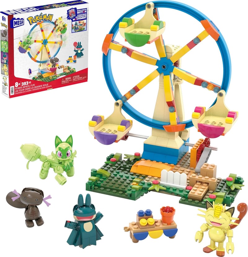 Pokémon Ferris Wheel Building Set with 393 Pieces for Kids