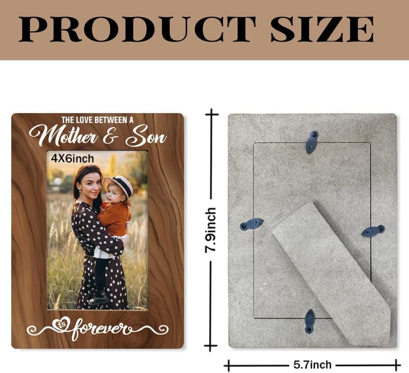 Mother's Day Farmhouse Photo Frame for Mom - Holds 4x6 Inch Photo