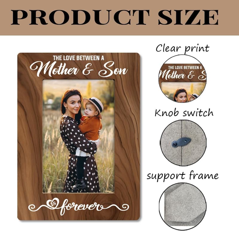 Mother's Day Farmhouse Photo Frame for Mom - Holds 4x6 Inch Photo