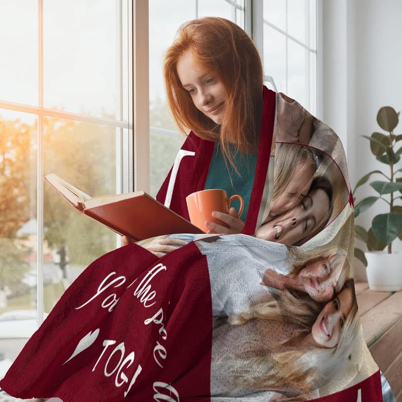 Personalized Throw Blanket for Mom - Custom Picture Gift