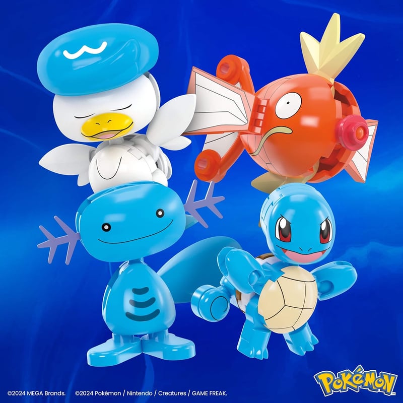 Water-Type Pokémon Action Figure Building Set, 79 Pieces
