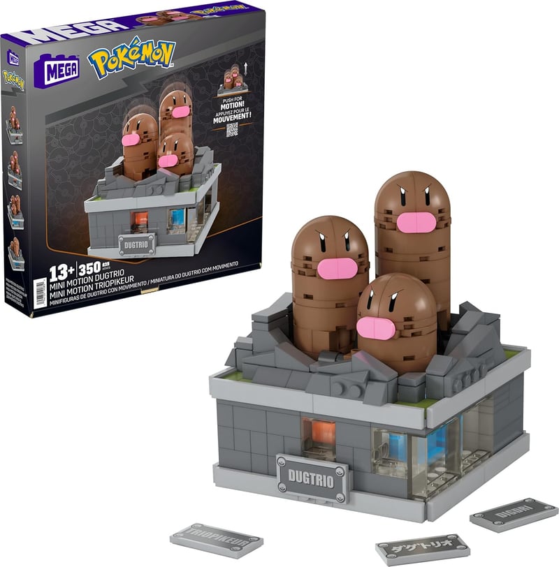 Pokémon Dugtrio Motion Building Set - 350 Pieces for Collectors