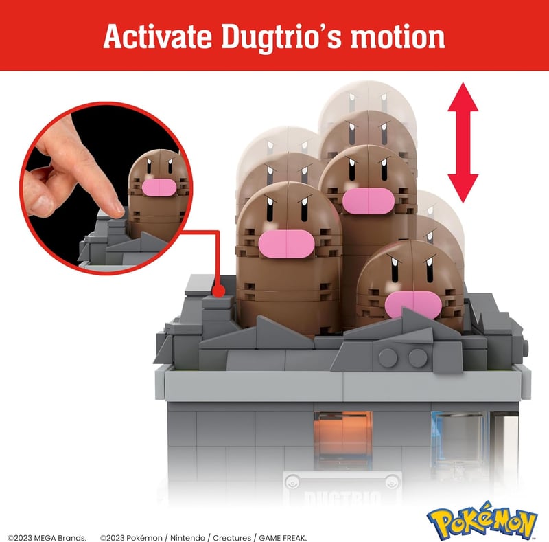 Pokémon Dugtrio Motion Building Set - 350 Pieces for Collectors