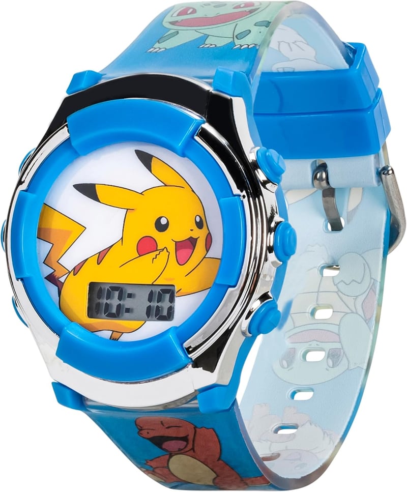 Pokémon Kids Digital Watch with Pikachu Design and LED Lights