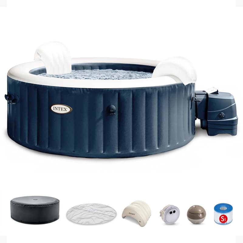 Intex PureSpa Plus Bubble Massage Spa Set for 6 with Cover & Headrests