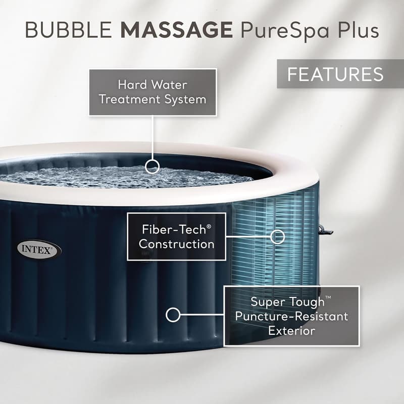 Intex PureSpa Plus Bubble Massage Spa Set for 6 with Cover & Headrests