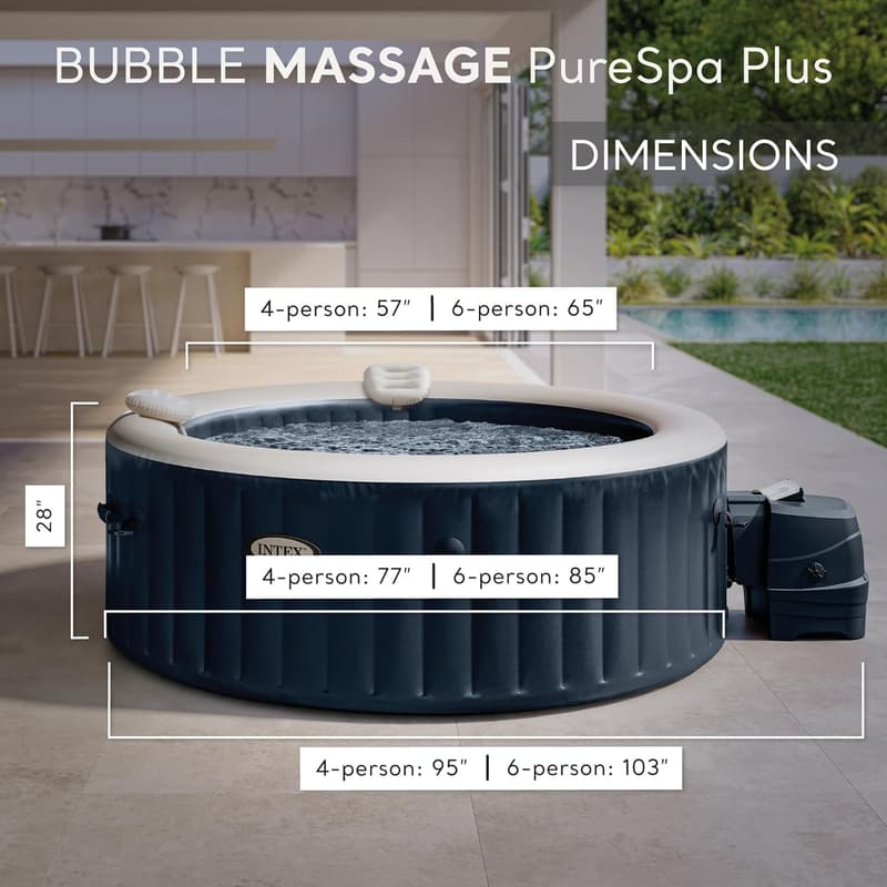 Intex PureSpa Plus Bubble Massage Spa Set for 6 with Cover & Headrests