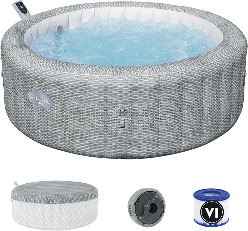 Bestway SaluSpa Bali Inflatable Hot Tub for 4-6 Persons, Grey