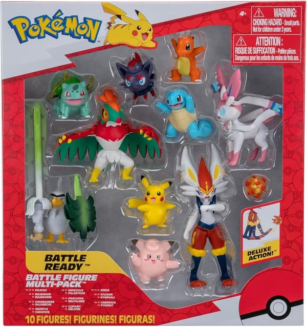 Pokémon Battle Figure Set - 10 Pack with Cinderace & Pikachu