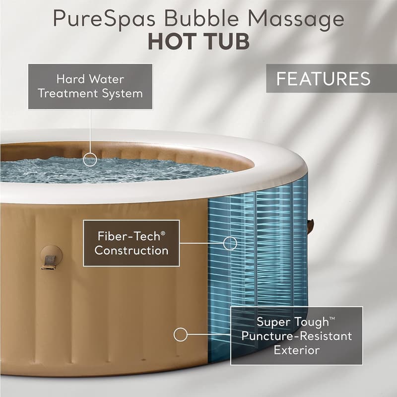 Inflatable 4-Person Hot Tub with Energy Efficient Cover