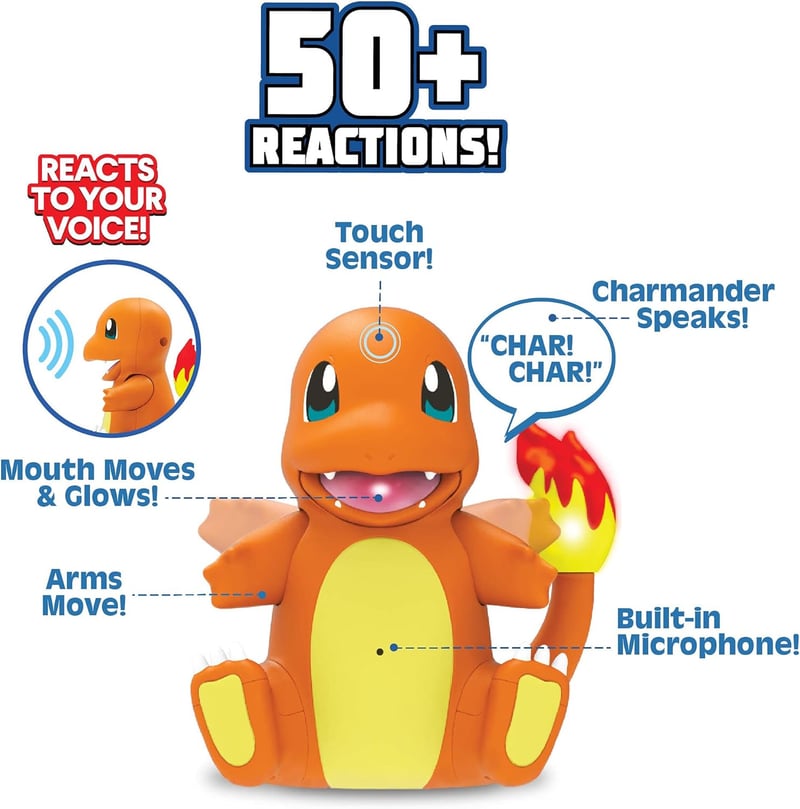 Interactive Pokémon Charmander Toy - Touch & Sound Activated