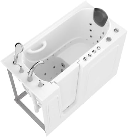Walk-In Bathtub with 15 Whirlpool Jets and Waterfall Faucet